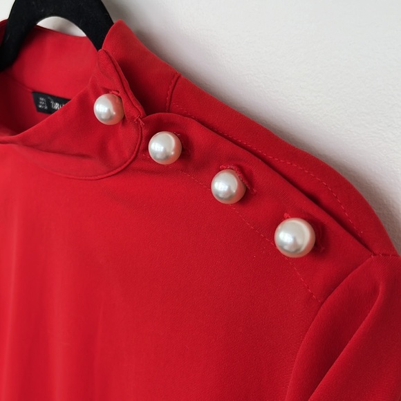 Pearled Red blouse - Picture 2 of 4
